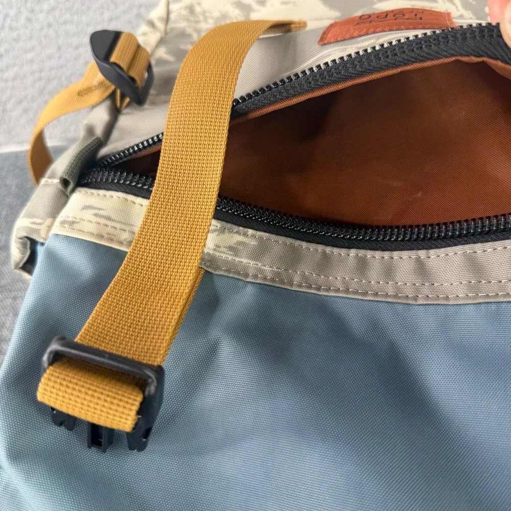 Topo Designs Rover Pack Backpack Unisex Blue Tan Camo Canvas Laptop Bag